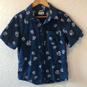 Men’s Bridge & Burn Original Slim tropical indigo print organic cotton